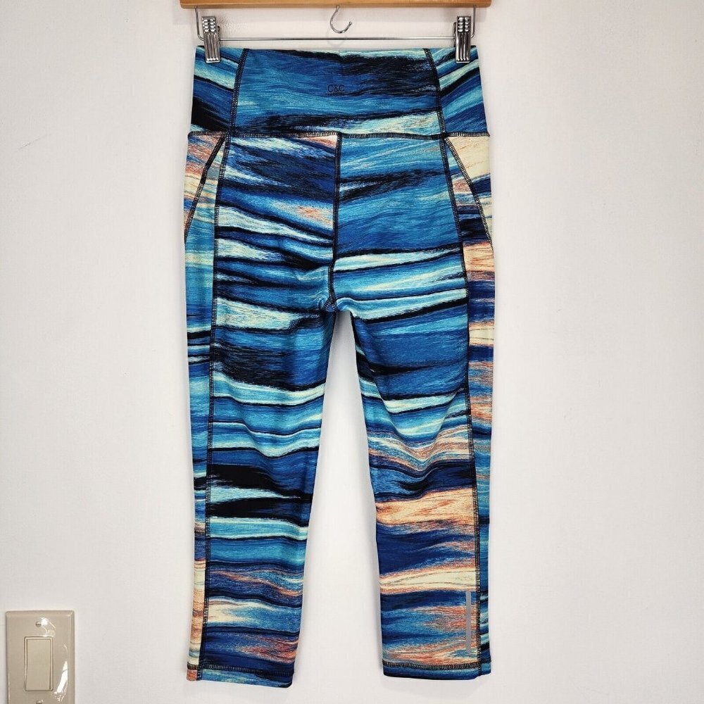 C&C California Capri Leggings Womens S Multi Stripe Activewear Athletic Workout - Picture 2 of 7